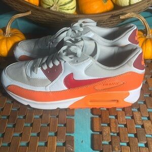 Nike Air Max 90 Crimson Pure Platinum Sneakers Size 8.5